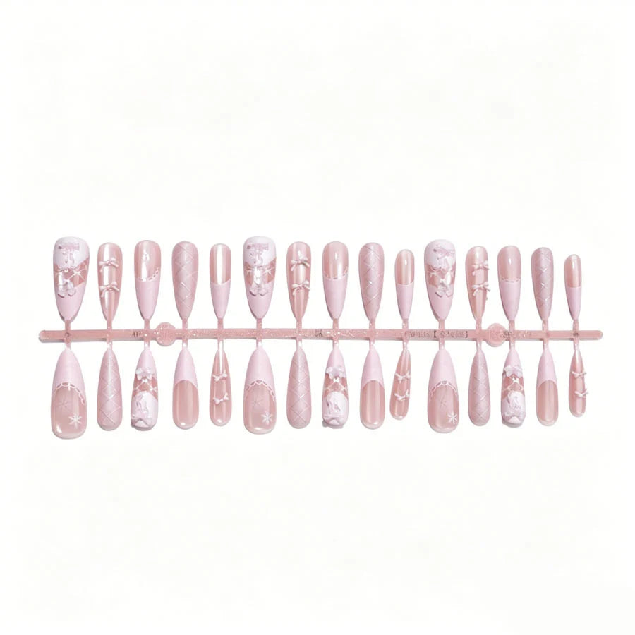 Press-On Nails 3D Bow Embellishments Strong Adhesive