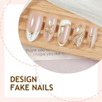 Press-On Nails 3D Crystal Design Long-Lasting Adhesive Pads