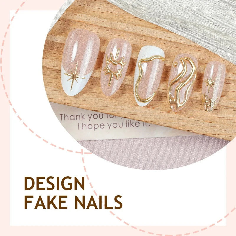 Press-On Nails 3D Crystal Design Long-Lasting Adhesive Pads