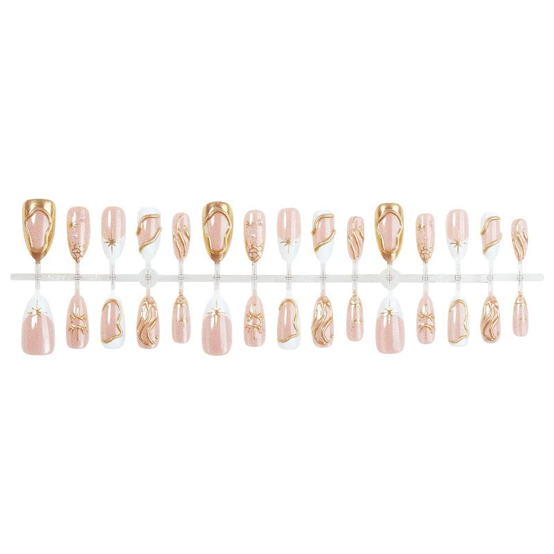 Press-On Nails 3D Crystal Design Long-Lasting Adhesive Pads