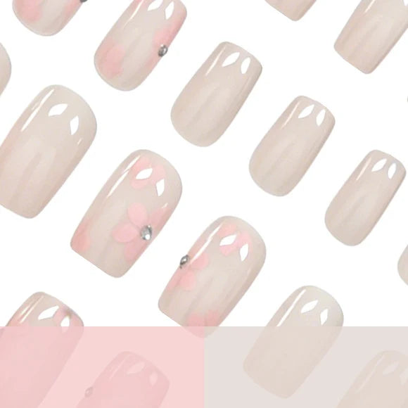 Press-On Nails 3D Floral Acrylic Easy-Apply & Comfortable Fit