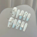 Press-On Nails 3D Floral Almond Shape Easy-Apply