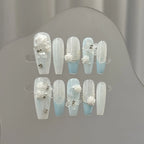 Press-On Nails 3D Floral Almond Shape Easy-Apply