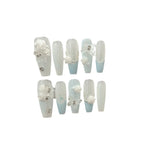 Press-On Nails 3D Floral Almond Shape Easy-Apply