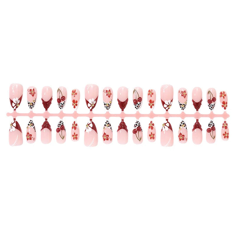Press-On Nails 3D Floral Easy Application Multiple Sizes