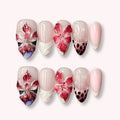 Press-On Nails 3D Floral Easy Application Multiple Sizes