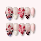 Press-On Nails 3D Floral Easy Application Multiple Sizes