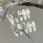 Press-On Nails 3D Floral Embossed Easy Application
