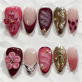 Press-On Nails 3D Floral Peel & Stick Reusable