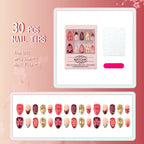 Press-On Nails 3D Floral Peel & Stick Reusable