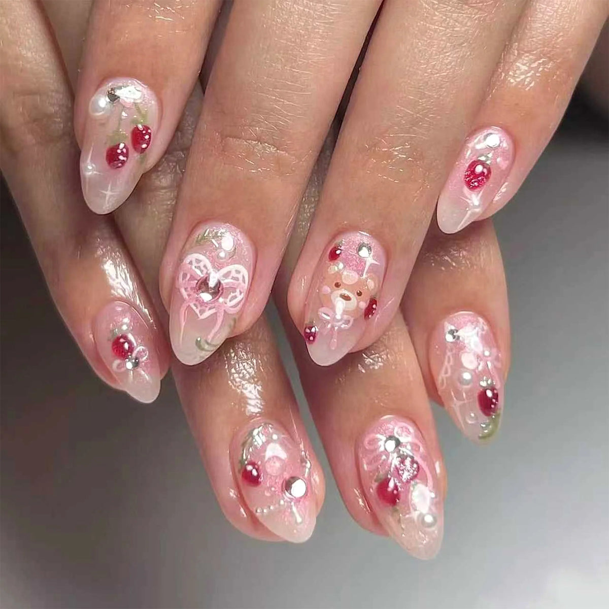 Press-On Nails 3D Floral Reusable Adhesive Tabs