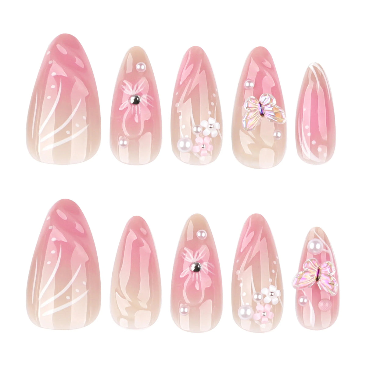 Press-On Nails 3D Floral Reusable & Easy Application