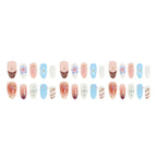 Press-On Nails 3D Floral & Seashell Accents Reusable Non-Toxic