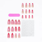 Press-On Nails 3D Floral & Sparkle Reusable