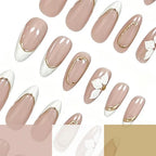 Press-On Nails 3D Floral Turquoise Set of 24