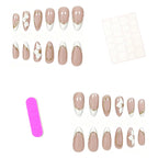 Press-On Nails 3D Floral Turquoise Set of 24