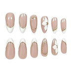 Press-On Nails 3D Floral Turquoise Set of 24