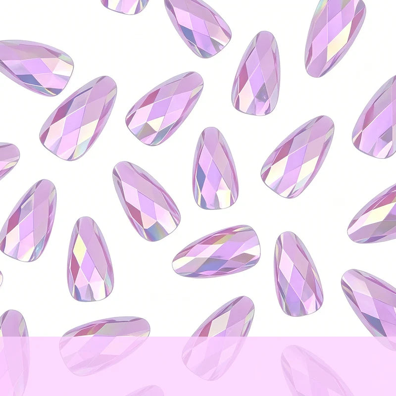 Press-On Nails 3D Geometric Pattern Lightweight Set of 24