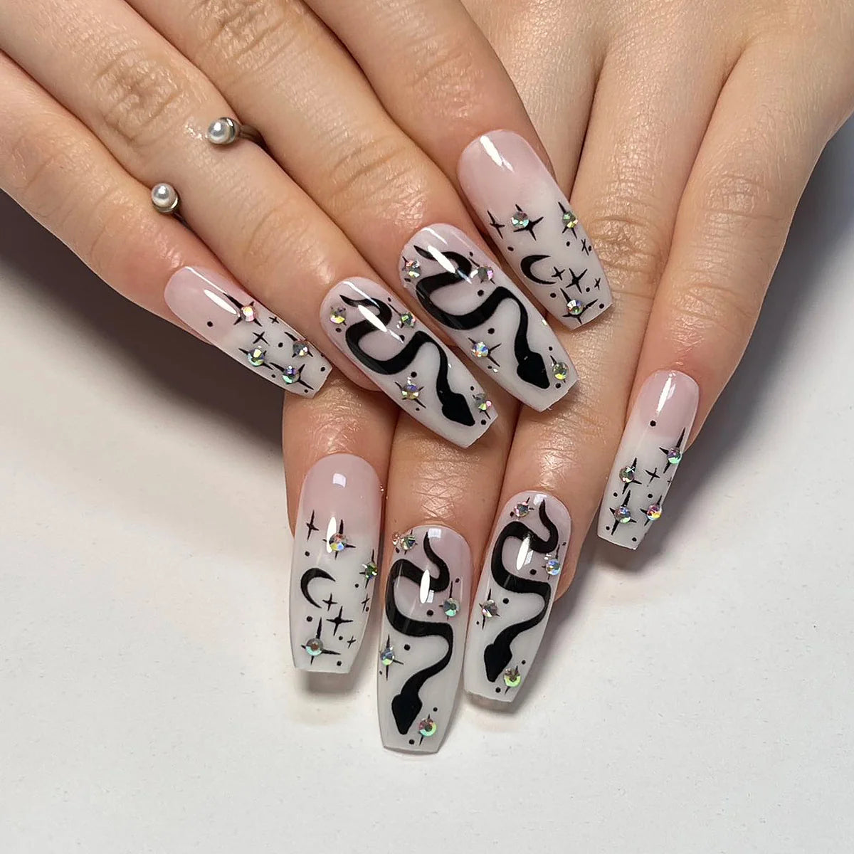 Press-On Nails 3D Glitter Long-Lasting Gel