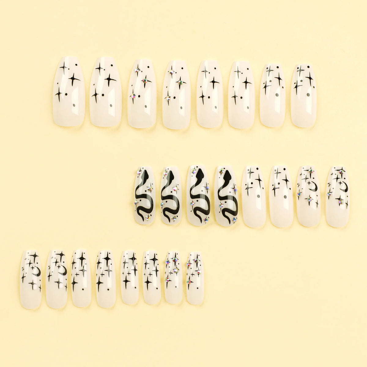 Press-On Nails 3D Glitter Long-Lasting Gel