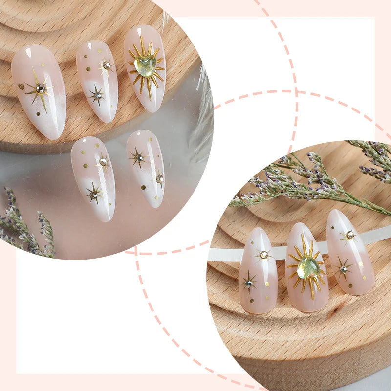 Press-On Nails 3D Stars & Glitter Self-Adhesive & Reusable