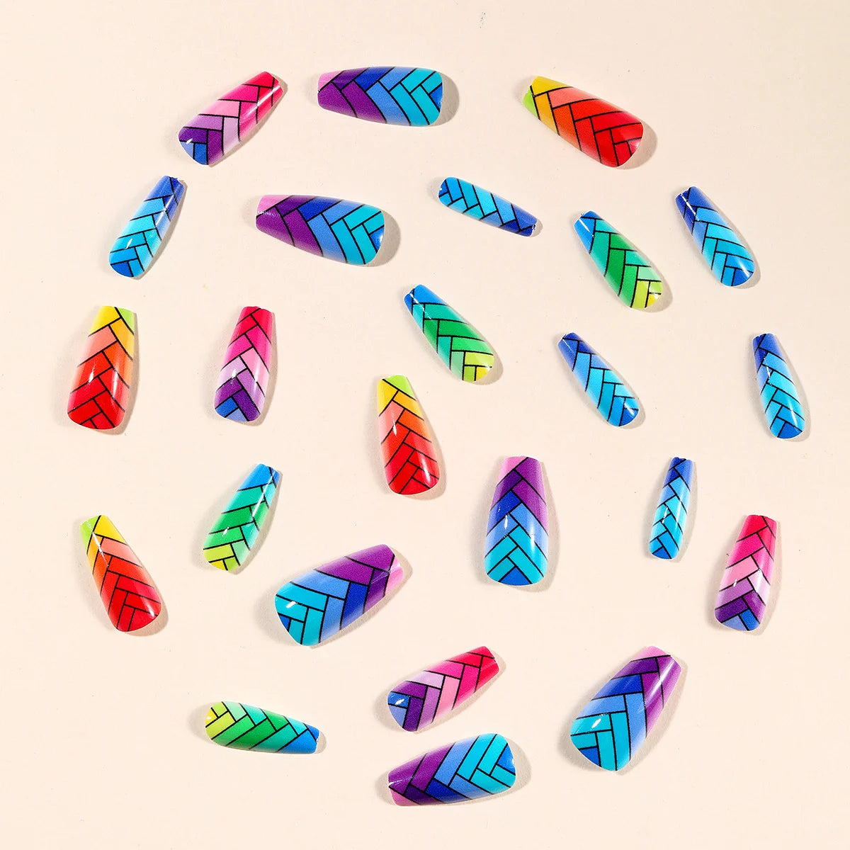 Press-On Nails Acrylic Braided Long-Lasting