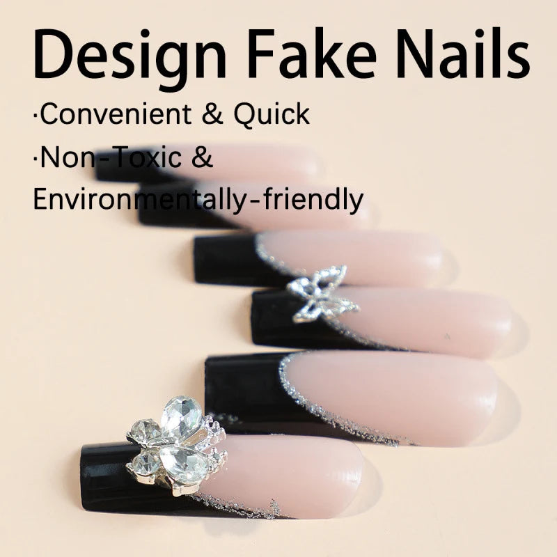 Press-On Nails Acrylic Butterfly Accent & Adhesive