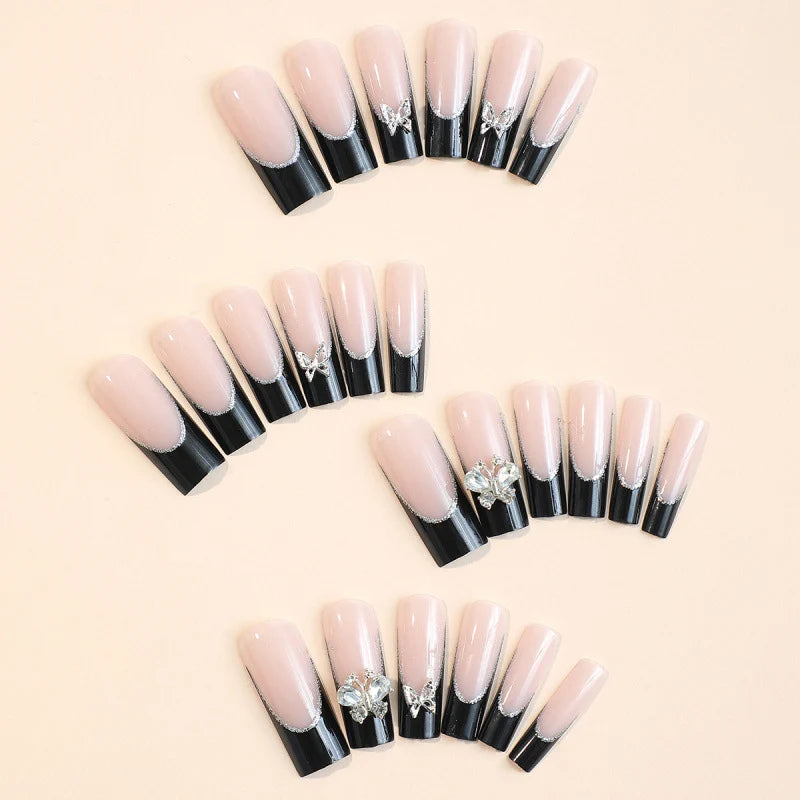 Press-On Nails Acrylic Butterfly Accent & Adhesive