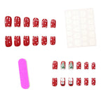 Press-On Nails Acrylic Christmas Designs Set of 24