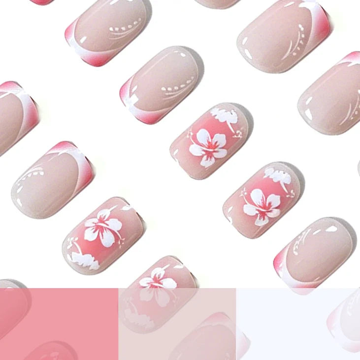 Press-On Nails Acrylic Floral 24-Piece