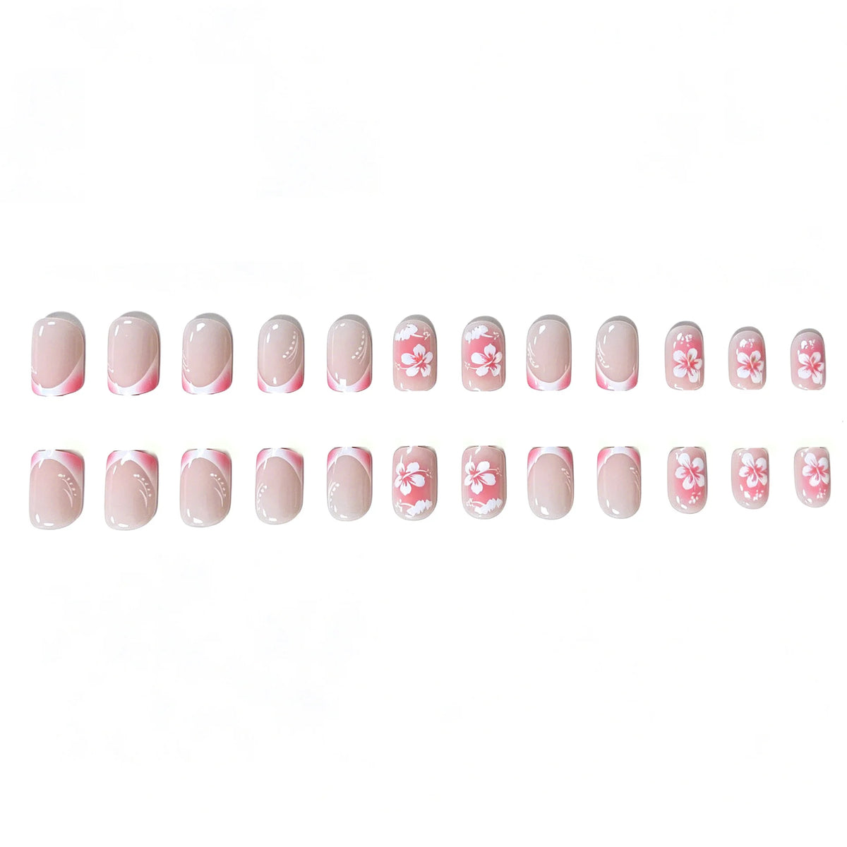 Press-On Nails Acrylic Floral 24-Piece