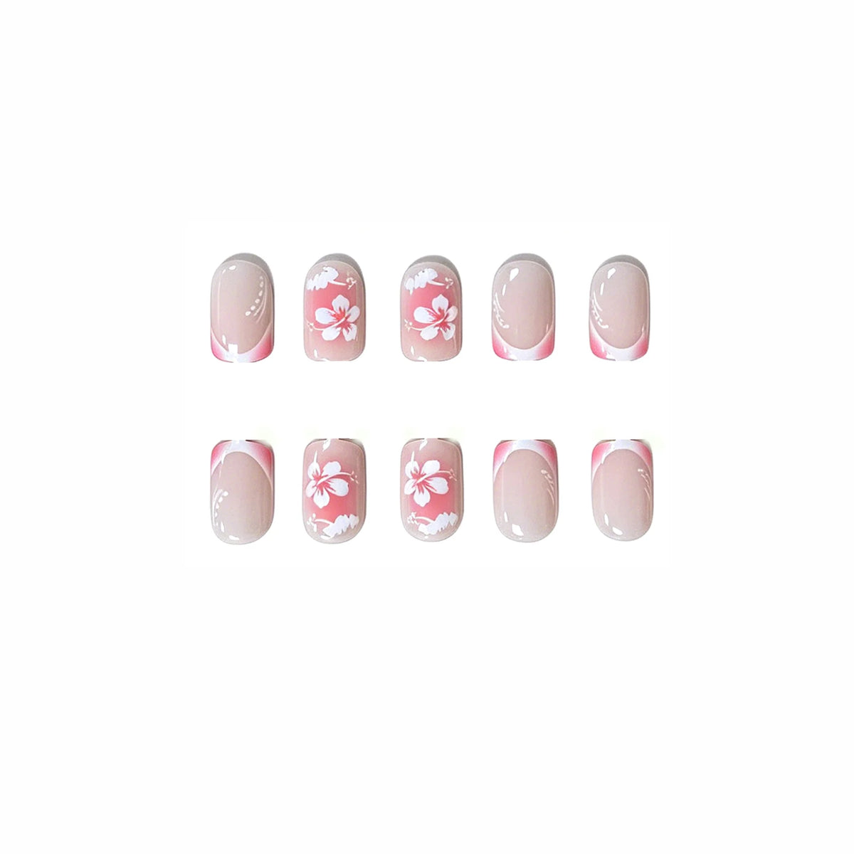 Press-On Nails Acrylic Floral 24-Piece