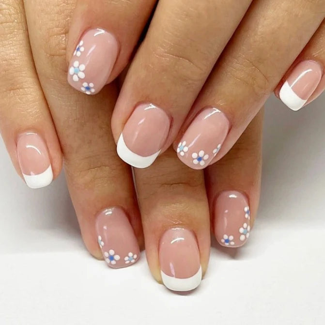 Press-On Nails Acrylic Floral Accents Customizable Lengths