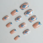 Press-On Nails Acrylic Floral Chip-Resistant