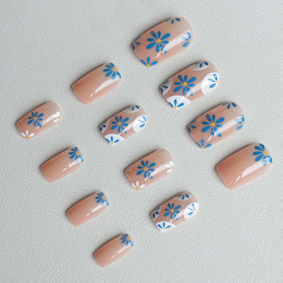 Press-On Nails Acrylic Floral Chip-Resistant