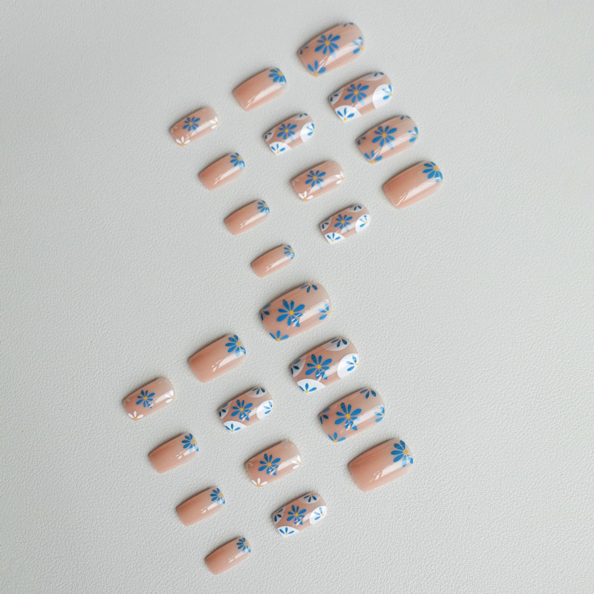 Press-On Nails Acrylic Floral Chip-Resistant