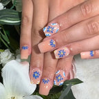 Press-On Nails Acrylic Floral Chip-Resistant