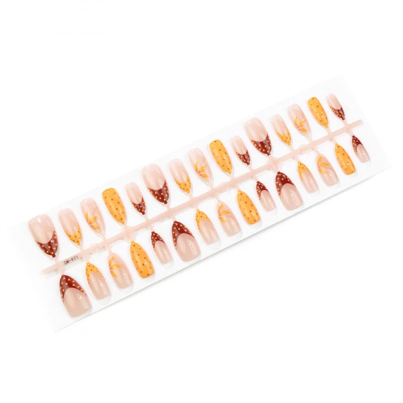 Press-On Nails Acrylic Floral Design Adhesive Tabs
