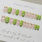 Press-On Nails Acrylic Floral Design Easy Apply
