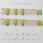 Press-On Nails Acrylic Floral Design Easy Apply