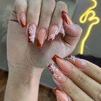 Press-On Nails Acrylic Floral Design Flexible Fit