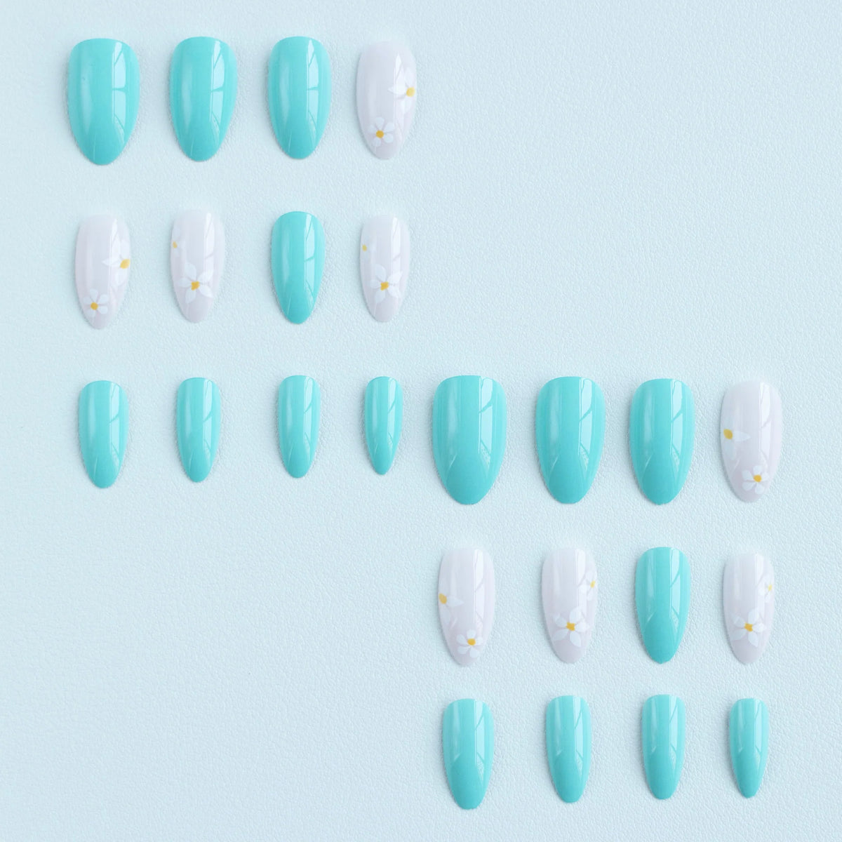 Press-On Nails Acrylic Floral Glossy Finish