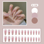 Press-On Nails Acrylic Floral Glue-On & Reusable