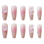 Press-On Nails Acrylic Floral Glue-On & Reusable