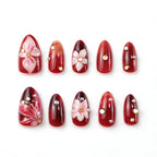Press-On Nails Acrylic Floral Reusable & Easy Application