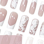 Press-On Nails Acrylic Floral Set of 24