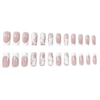 Press-On Nails Acrylic Floral Set of 24