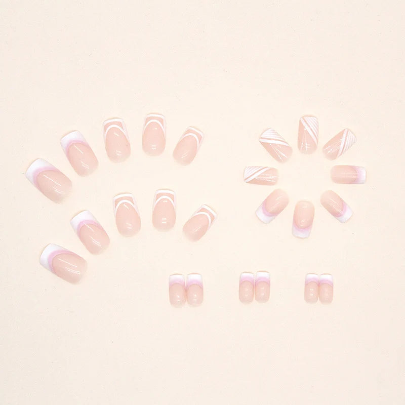 Press-On Nails Acrylic French Tip Easy Application