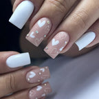 Press-On Nails Acrylic Heart-Accent Long-Lasting