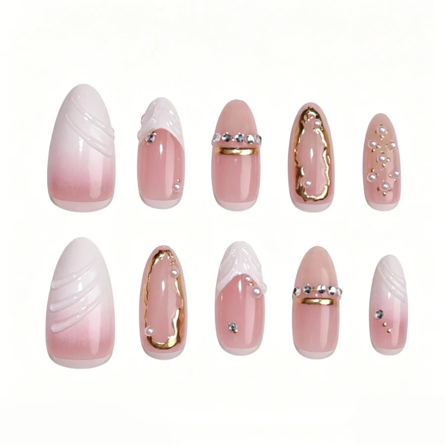 Press-On Nails Acrylic Intricate Designs Reusable